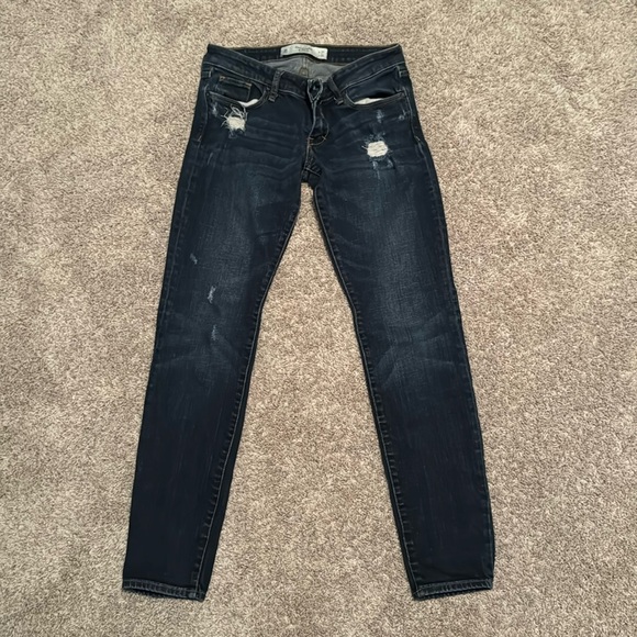 Abercrombie & Fitch 27 W 32 L dark skinny jeans low rise - Picture 2 of 4